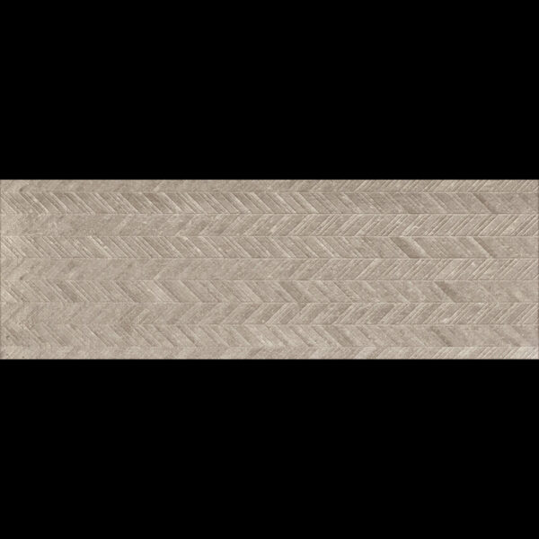 Nickon range, concrete effect chevron feature wall tile